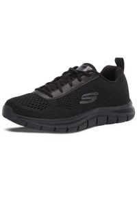 skechers - Buty Track - Moulton Rozmiar 48.5 Czarny - 232081-BBK. Kolor: czarny. Materiał: koronka. Szerokość cholewki: normalna. Wzór: koronka. Sport: fitness