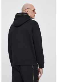 Emporio Armani bluza męska kolor czarny z kapturem. Typ kołnierza: kaptur. Kolor: czarny. Wzór: nadruk #2