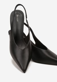 Renee - Czarne Czółenka Sandały Vices na Szpilce Slingback Kolliva. Okazja: na co dzień, na spotkanie biznesowe. Kolor: czarny. Obcas: na szpilce. Styl: casual, biznesowy, elegancki #4