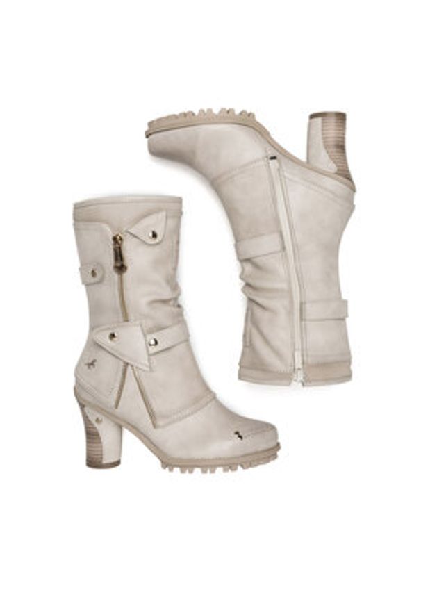 Mustang Botki 1141-606 Beżowy. Kolor: beżowy. Materiał: materiał