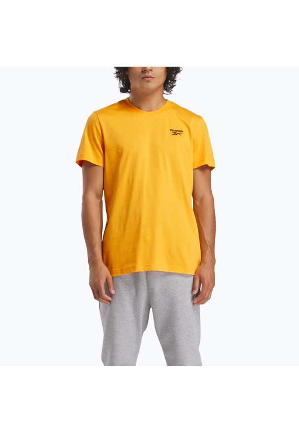 Reebok Fitness - Koszulka Reebok Identity Small Logo Tee. Kolor: żółty. Sport: fitness
