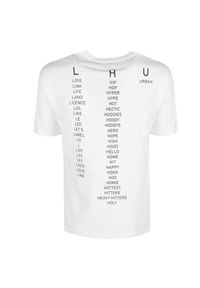 Les Hommes T-shirt "Typography" | UHT214 700P | Typography T-Shirt | Mężczyzna | Czarny, Biały. Okazja: na co dzień. Kolor: biały, wielokolorowy, czarny. Materiał: bawełna. Wzór: nadruk. Styl: casual #4