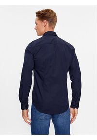 Sisley Koszula 5CNX5QL19 Granatowy Slim Fit. Kolor: niebieski. Materiał: bawełna