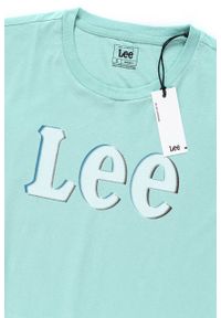 Lee - LEE T SHIRT DISTORTED LOGO TEE FADED MINT L61OFENC. Wzór: nadruk #3