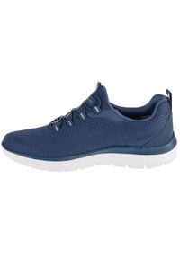 skechers - Buty do chodzenia męskie Skechers Summits Tallo. Kolor: niebieski. Materiał: materiał, syntetyk. Szerokość cholewki: normalna. Sport: turystyka piesza