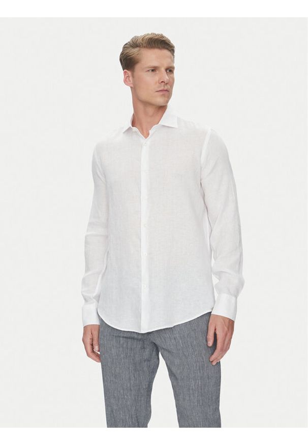 PAUL & SHARK - Paul&Shark Koszula 25413180CF Biały Regular Fit. Kolor: biały. Materiał: len
