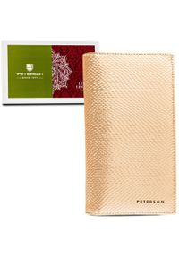 Portfel damski Peterson PTN 421431-DSL złoty. Kolor: złoty. Materiał: skóra