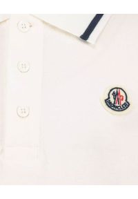 MONCLER KIDS - Bawełniana koszulka polo 4-14 lat. Typ kołnierza: polo. Kolor: biały. Materiał: bawełna. Wzór: aplikacja. Sezon: lato. Styl: klasyczny #2