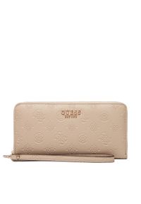 Guess Duży Portfel Damski Phoebe Slg SWPD96 65146 Beżowy. Kolor: beżowy. Materiał: skóra