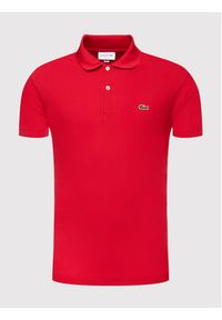 Lacoste Polo L1212 Czerwony Classic Fit. Typ kołnierza: polo. Kolor: czerwony. Materiał: bawełna #3