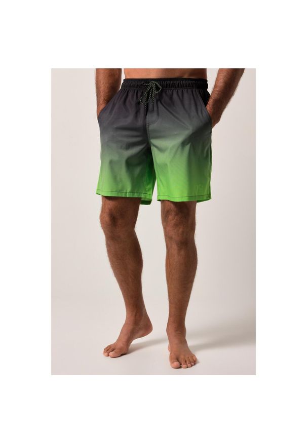JAY-PI - Męskie Kąpielówki beachwear elastyczny pas styl batikowy do 8XL. Kolekcja: plus size. Kolor: zielony. Materiał: elastan, poliester, materiał
