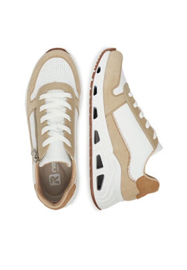 Rieker Sneakersy N5204-80 Biały. Kolor: biały. Materiał: syntetyk, materiał