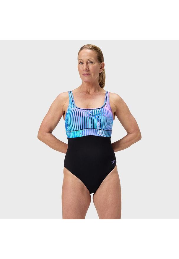 Strój kąpielowy jednoczęściowy damski na basen Speedo Eclipse. Kolor: wielokolorowy, niebieski