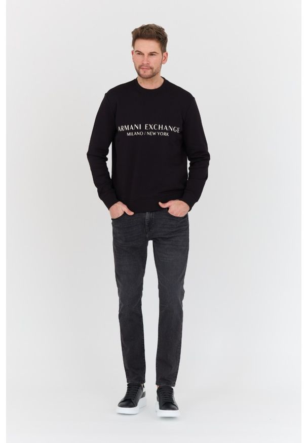 Armani Exchange - ARMANI EXCHANGE Czarna męska bluza, Rozmiar L. Kolor: czarny