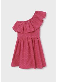 Mayoral sukienka dziecięca kolor różowy mini rozkloszowana. Kolor: różowy. Materiał: materiał. Typ sukienki: rozkloszowane. Długość: mini #3