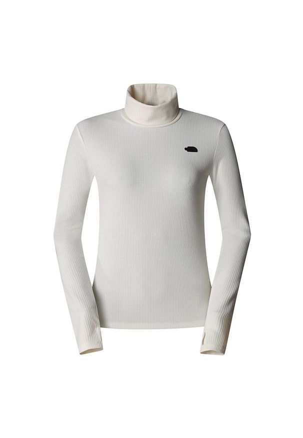 Koszulka The North Face Turtle Neck Slim 0A89C2QLI1 - biała. Typ kołnierza: golf. Kolor: biały. Materiał: elastan, prążkowany, poliester, bawełna. Długość rękawa: długi rękaw. Długość: długie. Sezon: zima, jesień. Sport: golf