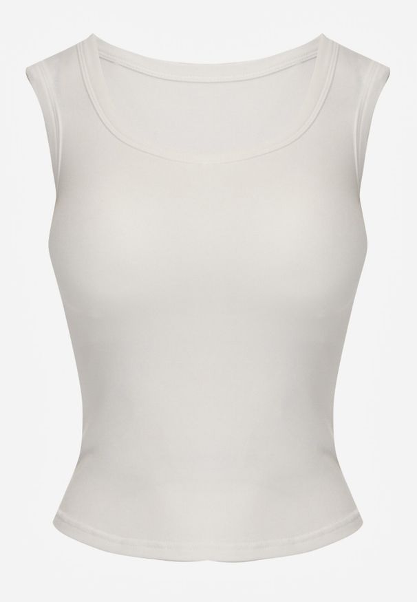 Born2be - Biały Dopasowany Top Bez Rękawów z Wiskozy z Kwadratowym Dekoltem Madu. Okazja: na spacer. Typ kołnierza: dekolt kwadratowy. Kolor: biały. Materiał: wiskoza. Długość rękawa: bez rękawów. Sezon: lato. Styl: elegancki, klasyczny