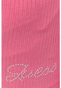 Guess longsleeve damski kolor różowy. Kolor: różowy. Materiał: materiał, wiskoza. Długość rękawa: długi rękaw. Długość: krótkie #2