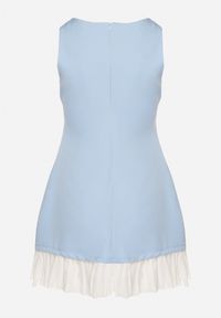 Born2be - Jasnoniebieska Elegancka Sukienka Taliowana Florzedi. Okazja: na imprezę, na co dzień. Kolor: niebieski. Typ sukienki: proste. Styl: elegancki #5