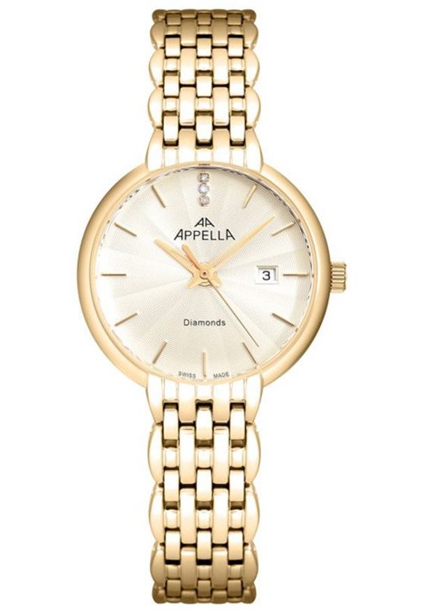 Acappella - Zegarek damski Appella L32000.1111DQ złoty. Kolor: złoty