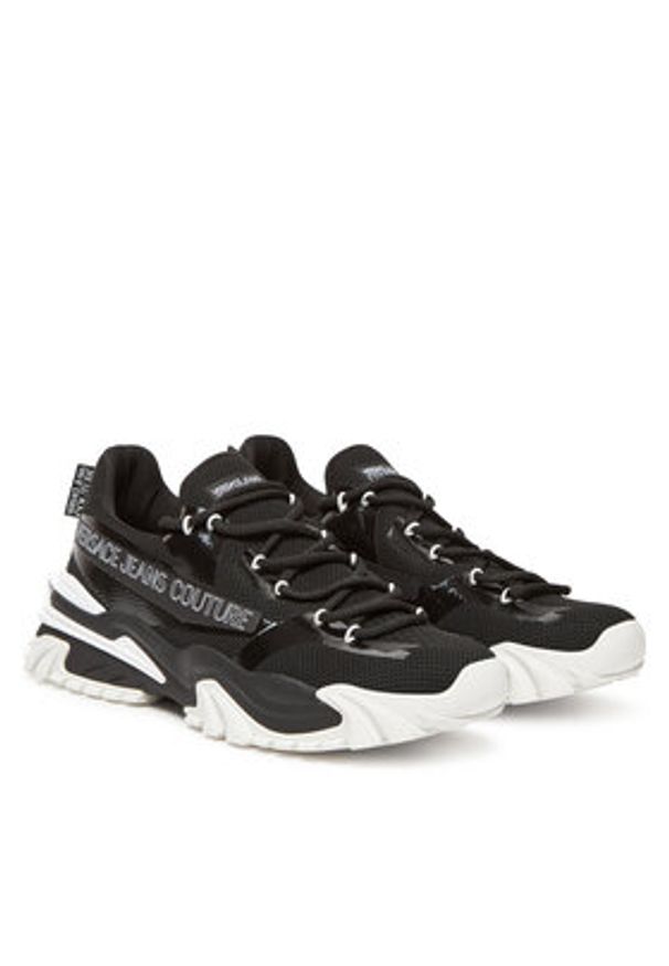 Versace Jeans Couture Sneakersy 78YA3SI8 Czarny. Kolor: czarny. Materiał: skóra