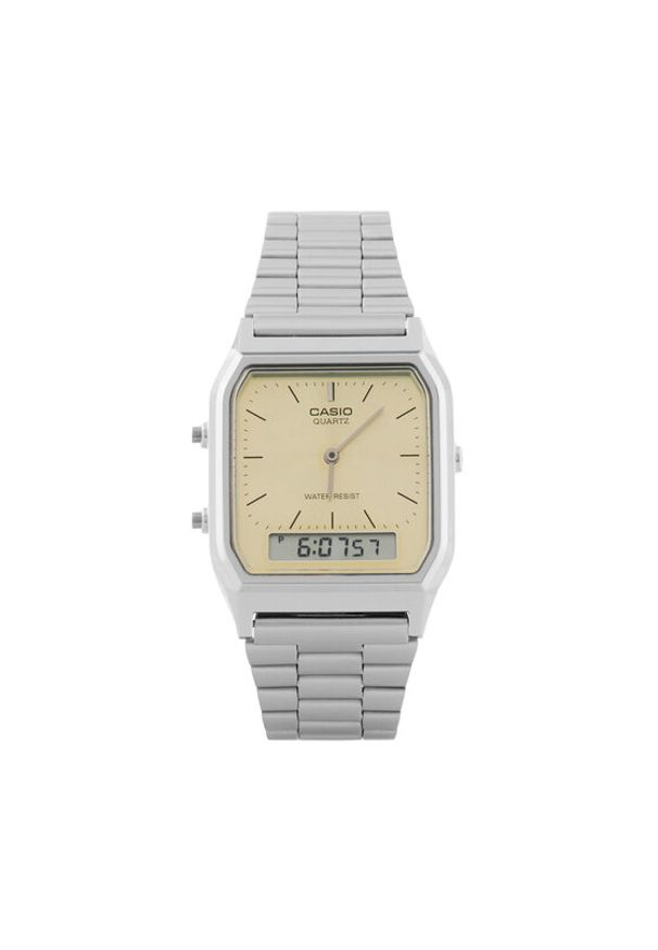 Casio Zegarek Vintage AQ-230A-9AMQYES Srebrny. Kolor: srebrny. Styl: vintage