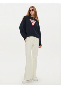 Guess Jeans Sweter W4BR12 Z3HM1 Granatowy Regular Fit. Kolor: niebieski. Materiał: bawełna #4