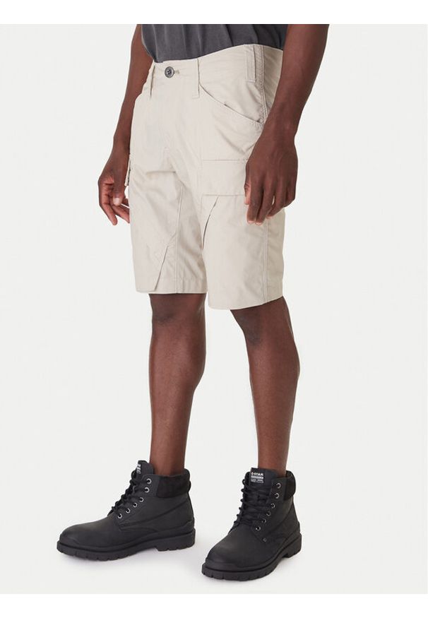 G-Star RAW - G-Star Raw Szorty materiałowe 3D Cargo D26222-D308 Écru Regular Fit. Materiał: bawełna