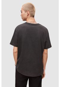 AllSaints t-shirt bawełniany kolor czarny z nadrukiem. Okazja: na co dzień. Kolor: czarny. Materiał: bawełna. Wzór: nadruk. Styl: casual