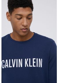Calvin Klein Underwear Longsleeve piżamowy kolor granatowy gładka. Kolor: niebieski. Materiał: dzianina. Długość: długie. Wzór: gładki