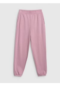 4f - 4F Spodnie dresowe joggery damskie - różowe XL. Kolor: różowy. Materiał: dresówka