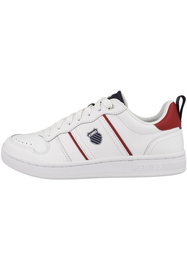 Buty do chodzenia męskie K-Swiss Lozan Match. Zapięcie: sznurówki. Kolor: biały. Materiał: tkanina, materiał, skóra, syntetyk. Szerokość cholewki: normalna. Sport: turystyka piesza