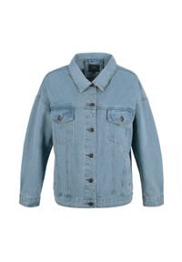 Wittchen - Damska kurtka dżinsowa oversize jasno niebieska. Kolor: niebieski. Materiał: bawełna. Wzór: paski. Sezon: wiosna. Styl: elegancki #6