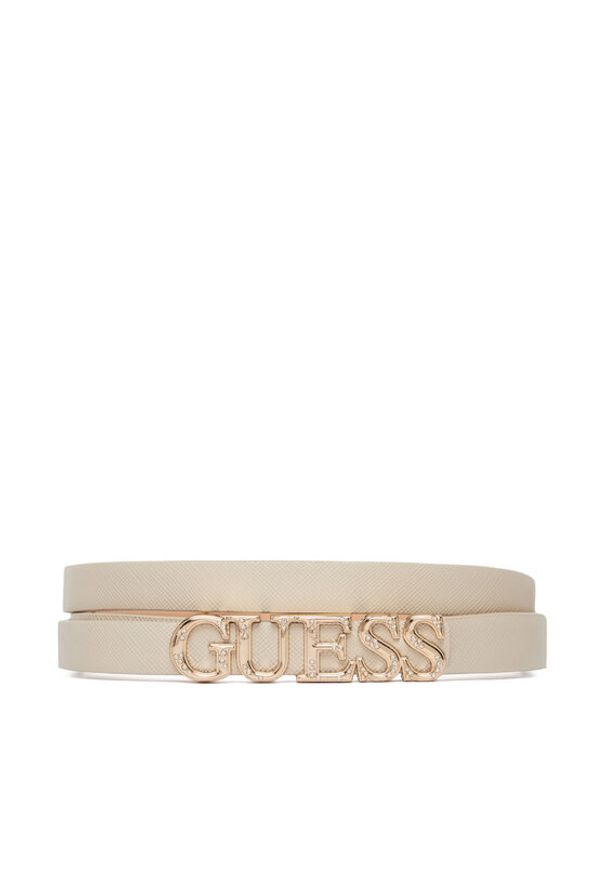 Guess Pasek Damski BW9338 P6215 Beżowy jasny. Kolor: beżowy. Materiał: skóra