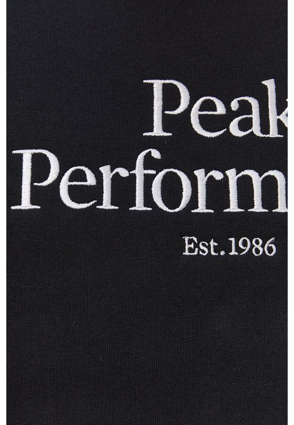 Peak Performance Bluza męska kolor czarny melanżowa. Okazja: na co dzień. Kolor: czarny. Materiał: bawełna, dzianina. Długość rękawa: raglanowy rękaw. Wzór: melanż. Styl: casual