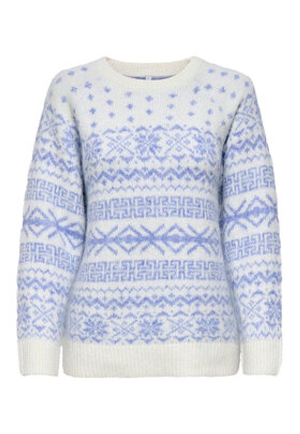only - ONLY Sweter Xmas Nordic 15354824 Błękitny Regular Fit. Kolor: niebieski. Materiał: syntetyk