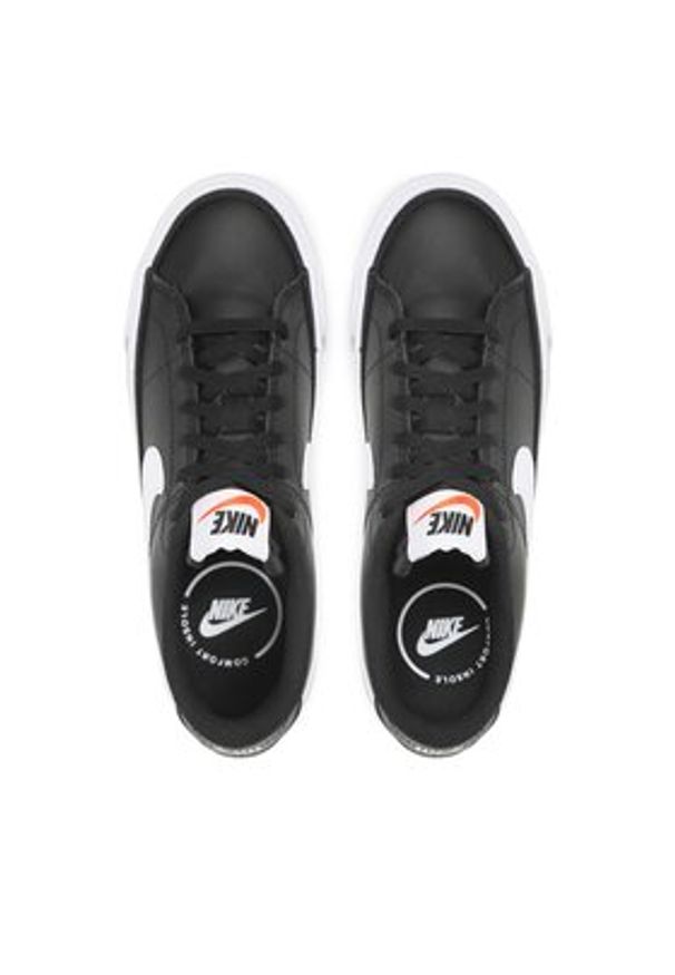 Nike Sneakersy Court Legacy (Gs) DA5380 002 Czarny. Kolor: czarny. Materiał: skóra. Model: Nike Court