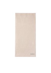 Calvin Klein Szal Patch Chunky Rib Cotton Scarf LV04D8055G Beżowy. Kolor: beżowy. Materiał: materiał, bawełna