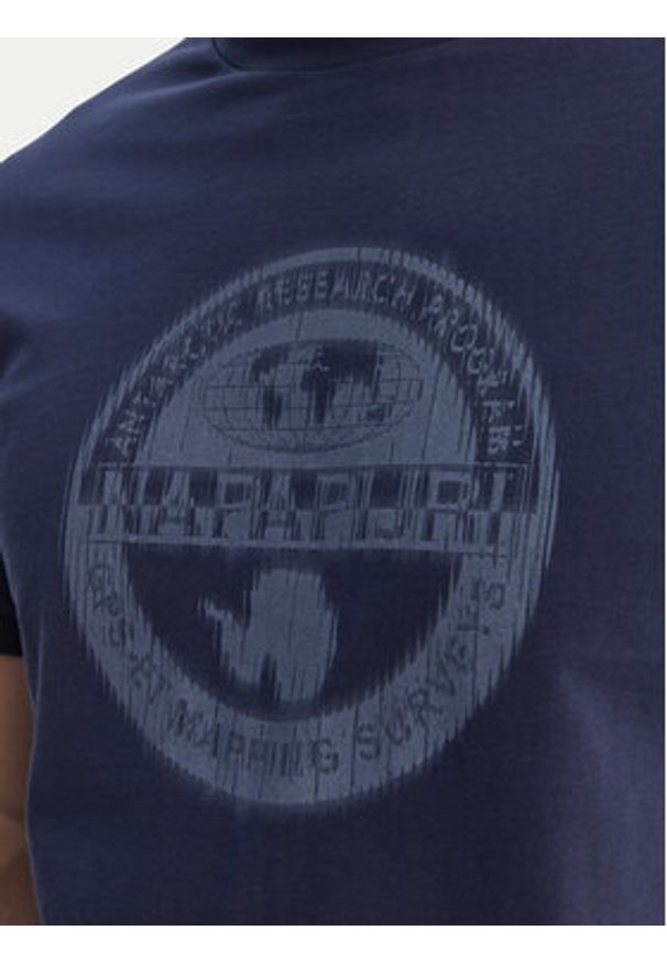 Napapijri T-Shirt S-Mahsa NP0A4FZB Granatowy Regular Fit. Kolor: niebieski. Materiał: bawełna