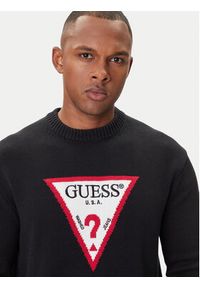Guess Jeans Sweter M4BR32 Z3HM1 Czarny Regular Fit. Kolor: czarny. Materiał: bawełna #5