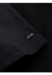 Ombre Clothing - Longsleeve męski z guzikami przy dekolcie - czarny V4 - Rozmiar: XXL. Okazja: na co dzień. Kolor: czarny. Materiał: bawełna, jersey, dzianina. Długość rękawa: długi rękaw. Wzór: aplikacja. Styl: klasyczny, casual #4