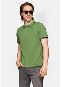 Lancerto - Koszulka Polo Bawełniana Zielona Dominic. Typ kołnierza: polo. Kolor: zielony. Materiał: bawełna