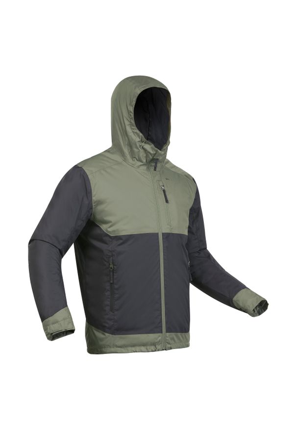 quechua - Kurtka turystyczna męska zimowa Quechua SH100 X-Warm -10°C wodoodporna. Kolor: czarny, zielony, brązowy, wielokolorowy. Sezon: zima