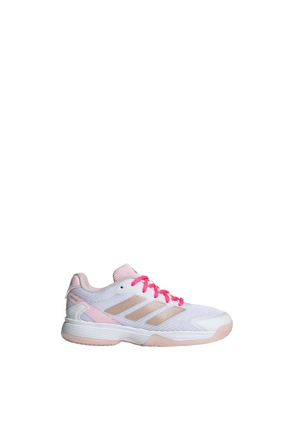 Adidas - Buty Ubersonic Tennis Kids. Kolor: biały, szary, różowy, wielokolorowy. Materiał: materiał. Sport: tenis