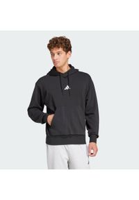 Adidas - Bluza z kapturem Essentials Feelcozy French Terry. Typ kołnierza: kaptur. Kolor: czarny, wielokolorowy, biały. Materiał: materiał. Sport: fitness #1