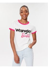 Wrangler T-Shirt Ringer 112346212 Biały Slim Fit. Kolor: biały. Materiał: bawełna #1