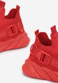 Born2be - Czerwone Buty Sportowe Ancan. Zapięcie: bez zapięcia. Kolor: czerwony. Materiał: materiał. Szerokość cholewki: normalna. Wzór: jednolity, aplikacja
