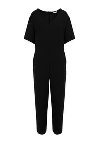 Born2be - Czarny Kombinezon Panomeda. Kolekcja: plus size. Kolor: czarny. Materiał: tkanina. Długość rękawa: krótki rękaw. Długość: krótkie. Wzór: gładki, jednolity, kolorowy. Styl: klasyczny #5