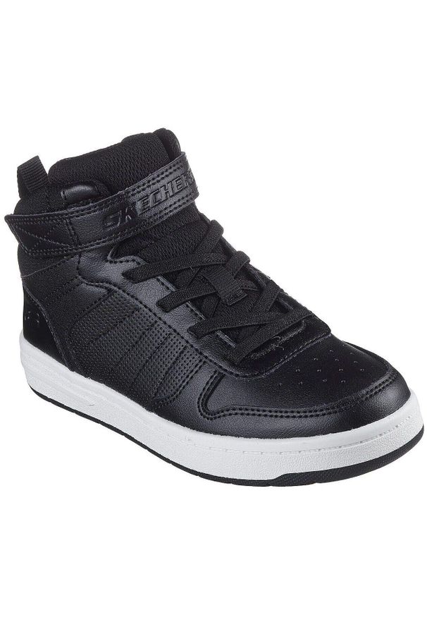 skechers - Adidasy Skechers Smooth Street - Vorrez, Dzieci. Okazja: na uczelnię. Kolor: czarny. Materiał: skóra ekologiczna, materiał. Model: Skechers Sport. Sport: joga i pilates