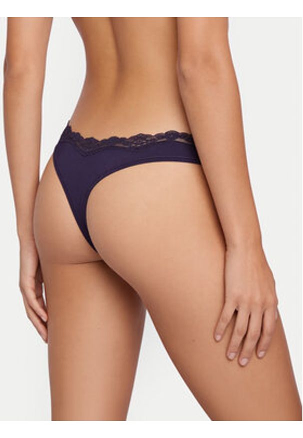 TOMMY HILFIGER - Tommy Hilfiger Stringi UW0UW06053 Granatowy. Kolor: niebieski. Materiał: syntetyk